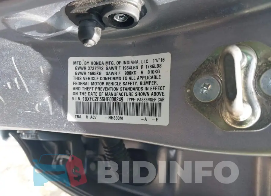 19XFC2F56HE008249 Photo# 9