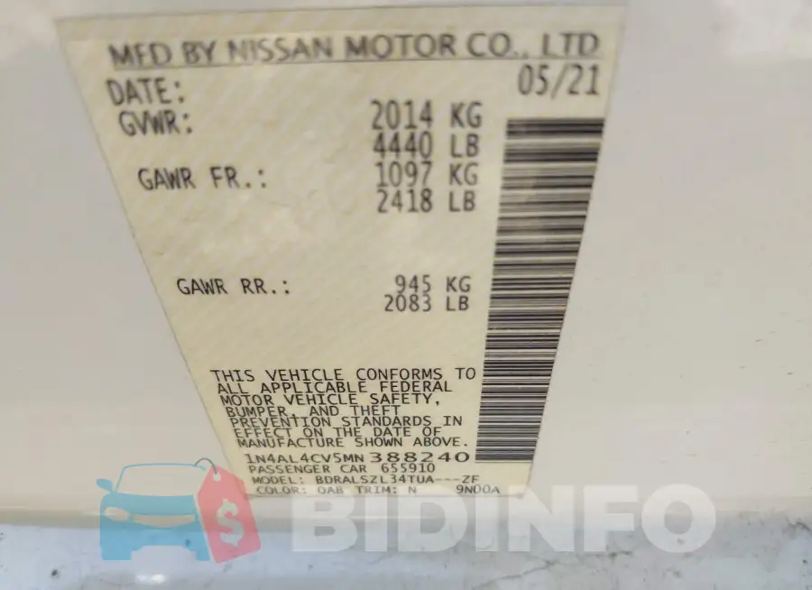 1N4AL4CV5MN388240 Photo# 9