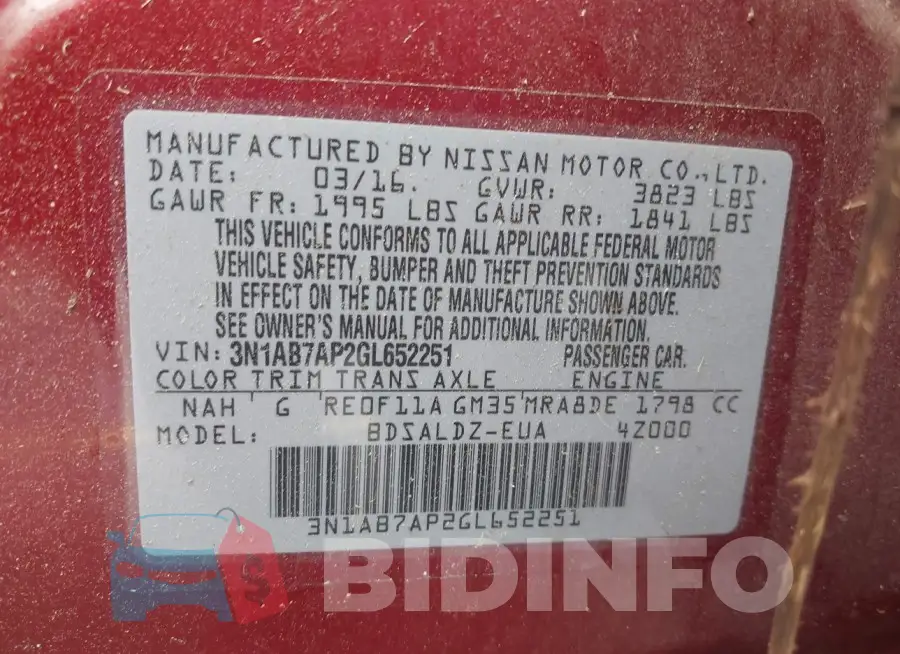 3N1AB7AP2GL652251 Photo# 9
