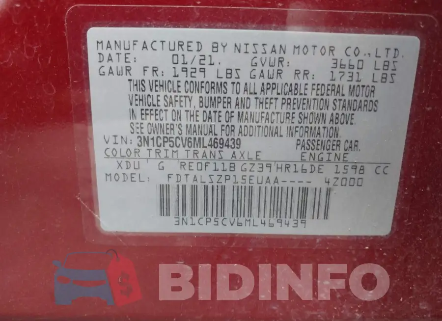 3N1CP5CV6ML469439 Photo# 16