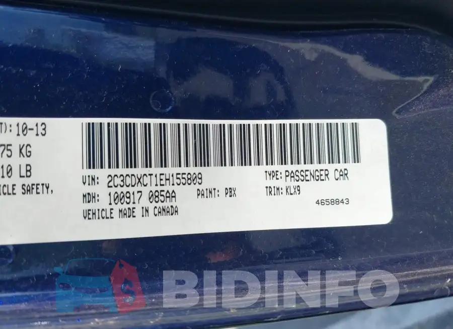 2C3CDXCT1EH155809 Photo# 9