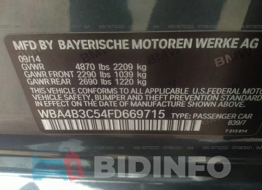 WBA4B3C54FD669715 Photo# 9