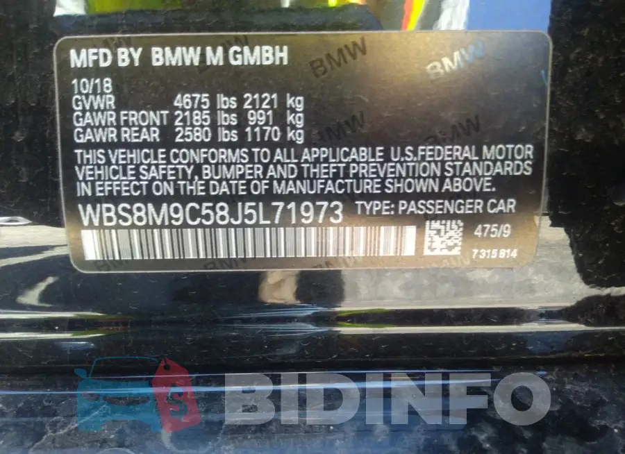 WBS8M9C58J5L71973 Photo# 9