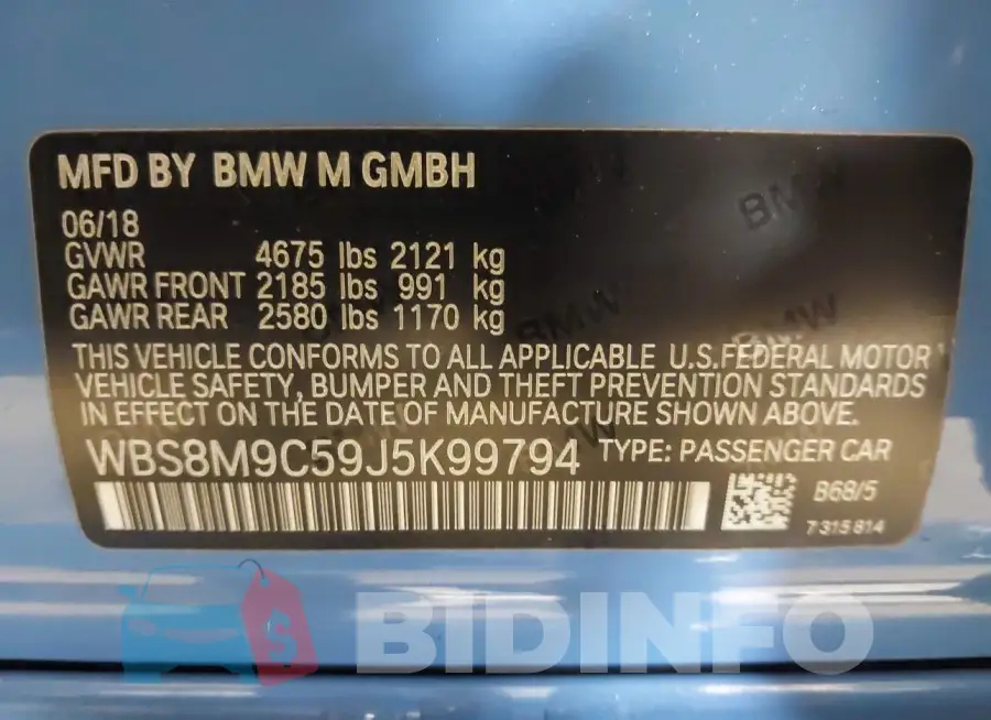 WBS8M9C59J5K99794 Photo# 9