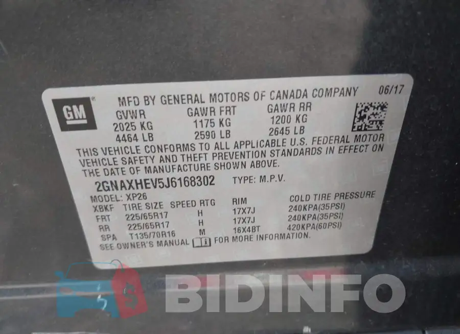 2GNAXHEV5J6168302 Photo# 9