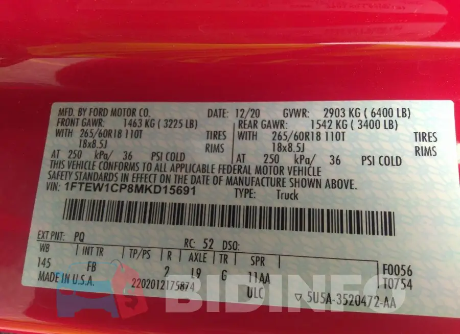 1FTEW1CP8MKD15691 Photo# 9