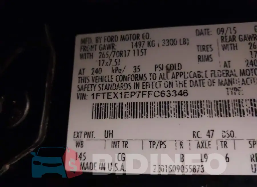1FTEX1EP7FFC63346 Photo# 9
