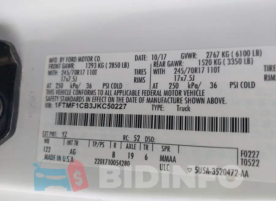 1FTMF1CB3JKC50227 Photo# 9