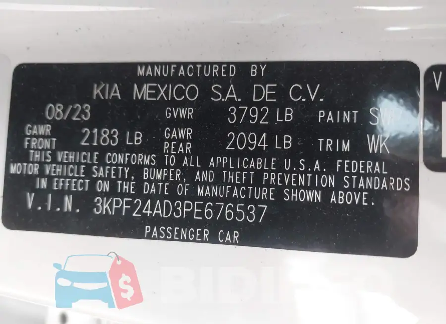 3KPF24AD3PE676537 Photo# 9
