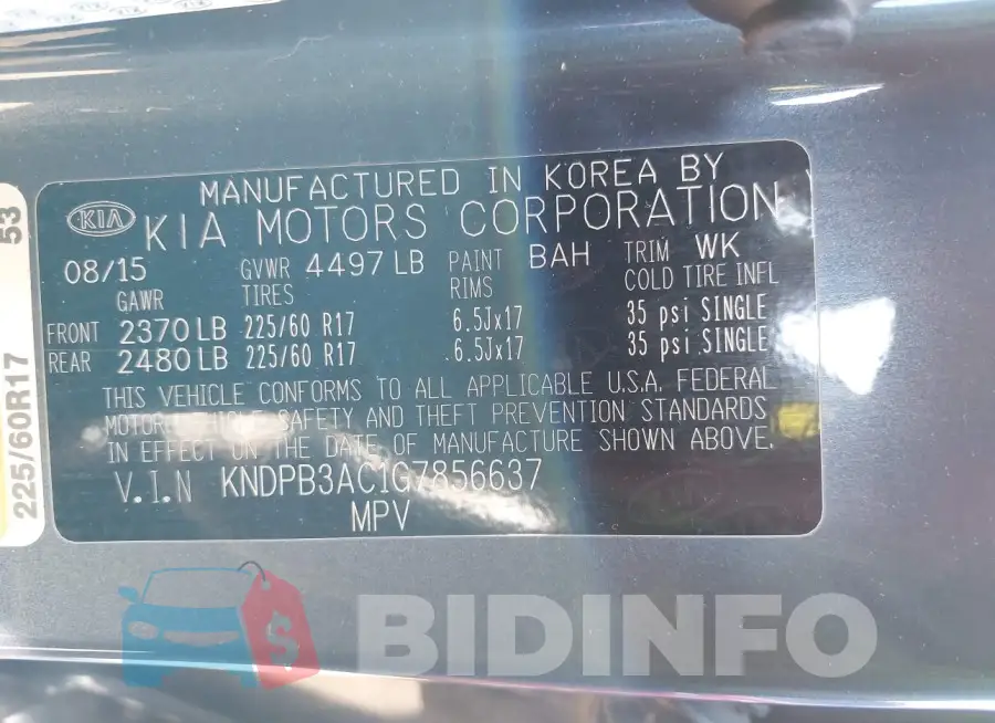 KNDPB3AC1G7856637 Photo# 9