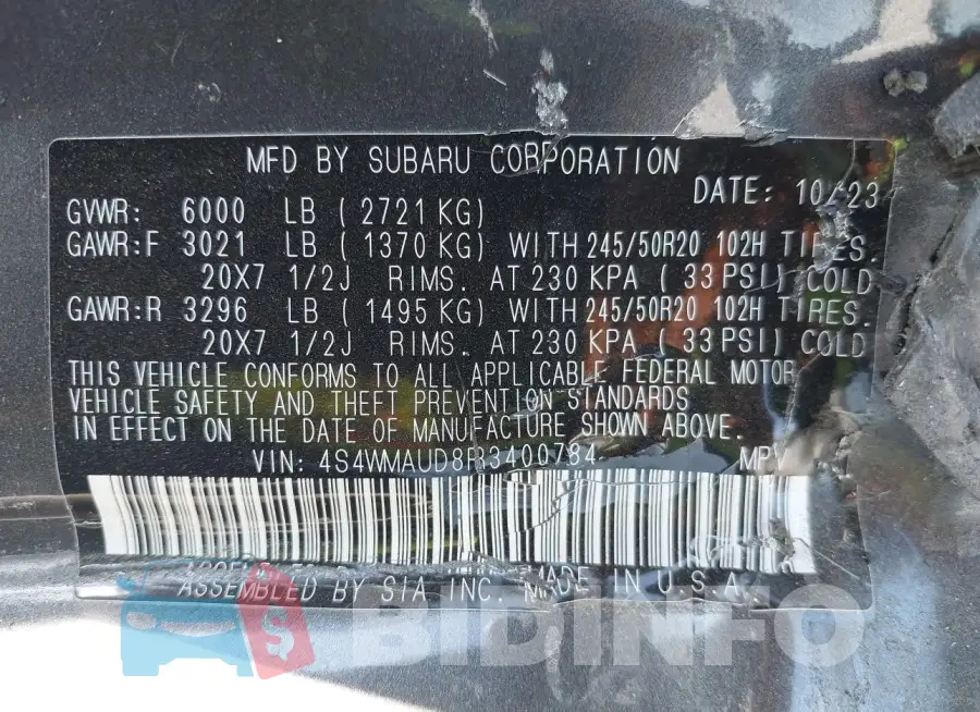 4S4WMAUD8R3400784 Photo# 9