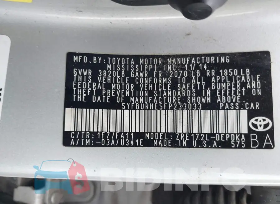 5YFBURHE5FP233033 Photo# 9