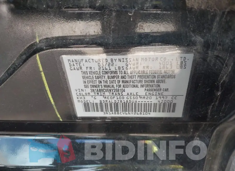 3N1AB8CV6NY268104 Photo# 9