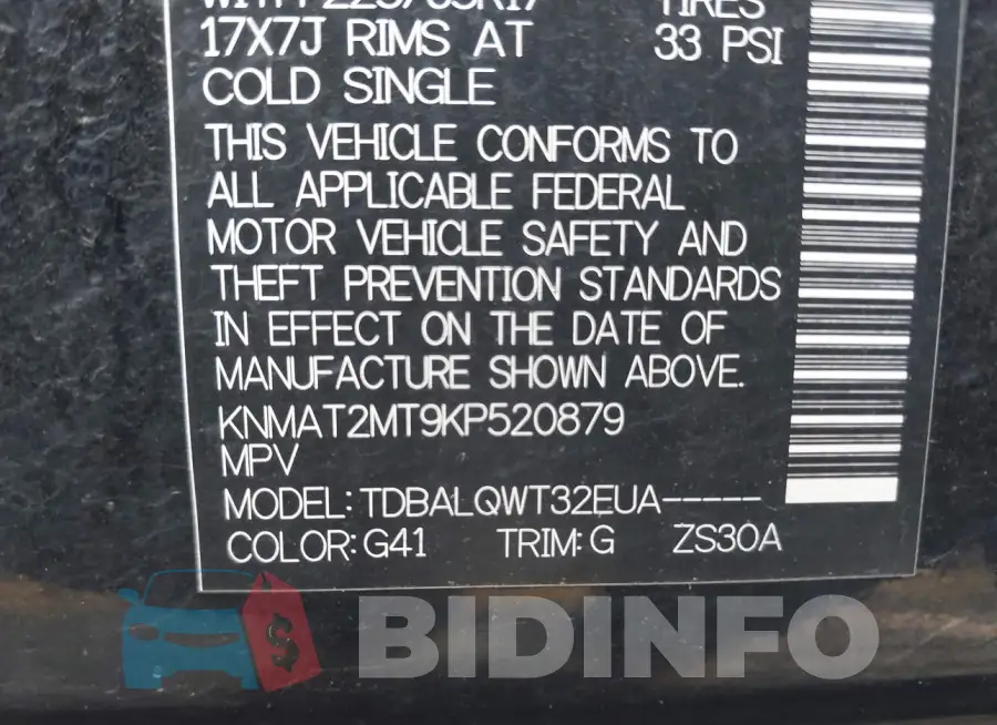 KNMAT2MT9KP520879 Photo# 9
