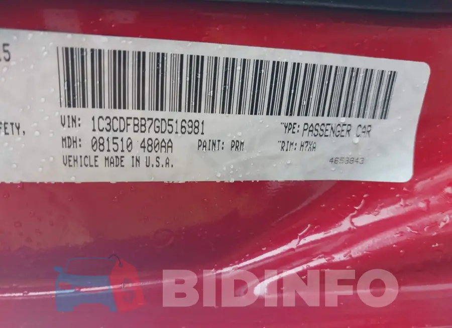 1C3CDFBB7GD516981 Photo# 9