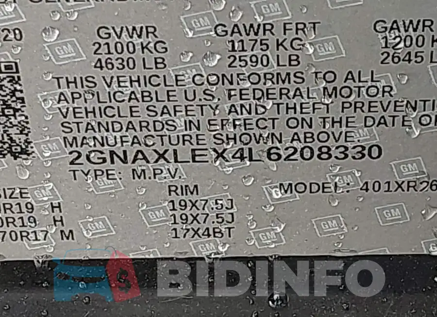 2GNAXLEX4L6208330 Photo# 9