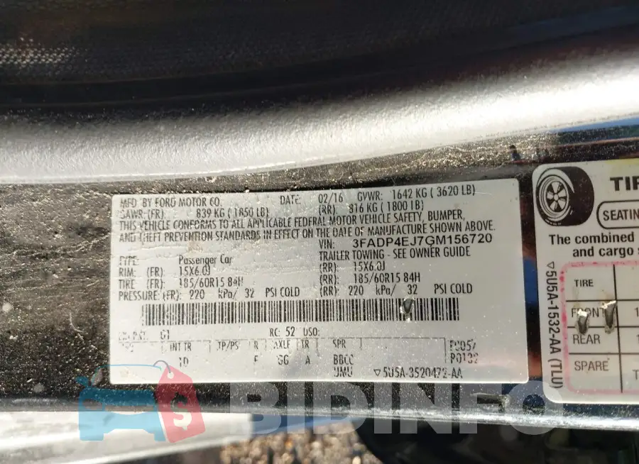 3FADP4EJ7GM156720 Photo# 9