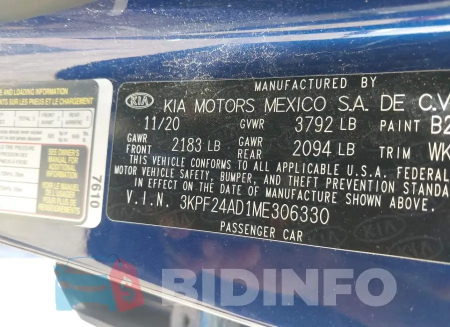 3KPF24AD1ME306330 Photo# 9
