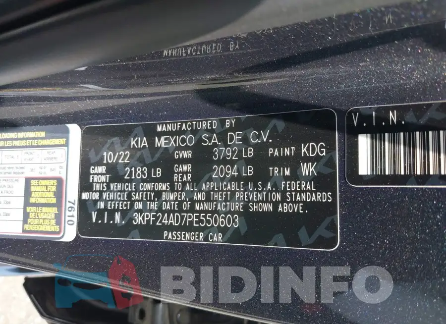 3KPF24AD7PE550603 Photo# 9