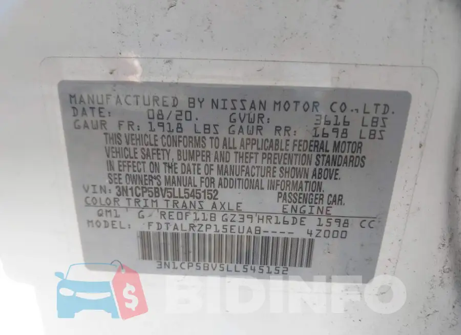 3N1CP5BV5LL545152 Photo# 9