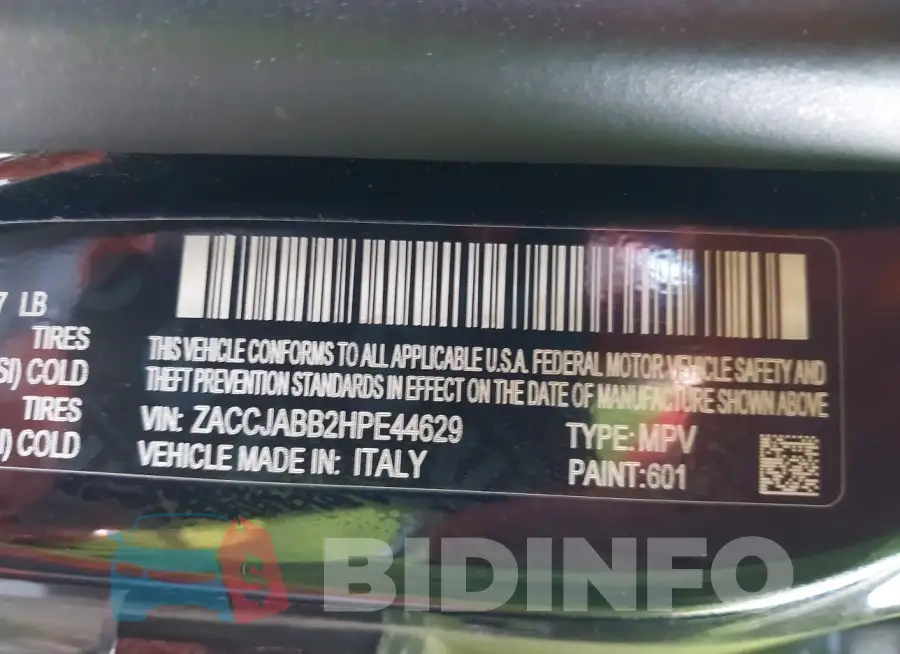 ZACCJABB2HPE44629 Photo# 9
