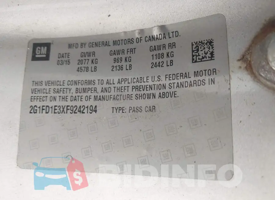 2G1FD1E3XF9242194 Photo# 9