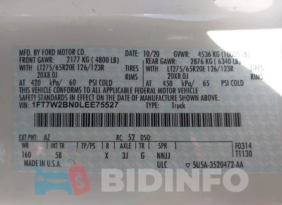 1FT7W2BN0LEE75527 Photo# 9