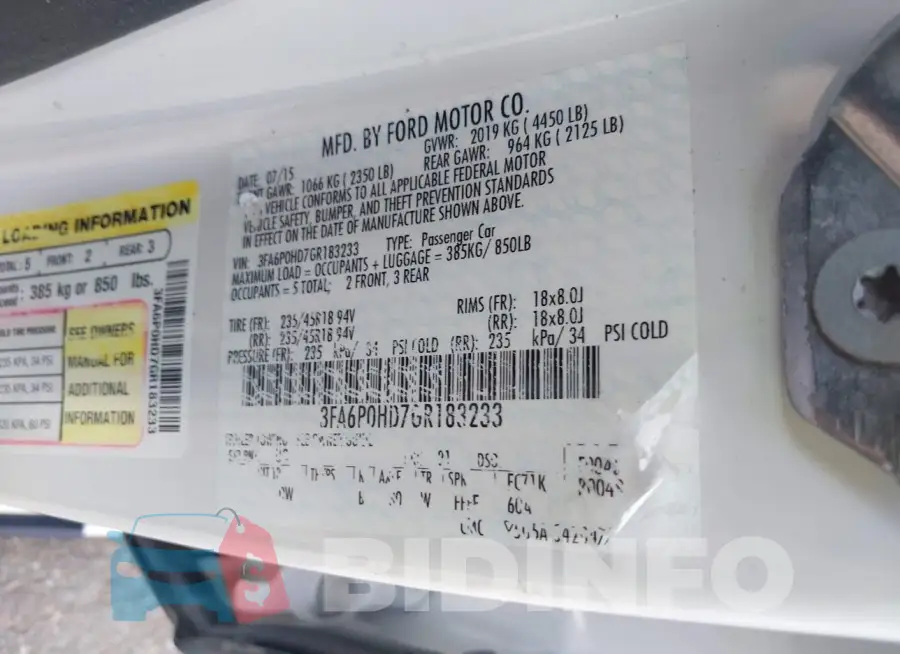 3FA6P0HD7GR183233 Photo# 9