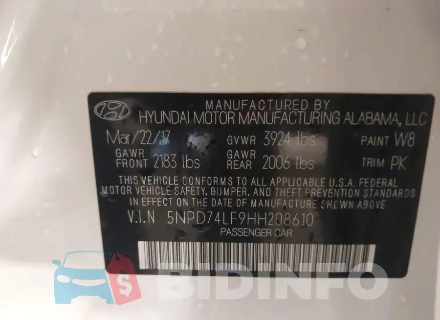 5NPD74LF9HH208610 Photo# 9