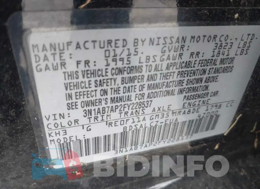 3N1AB7AP2FY228537 Photo# 9