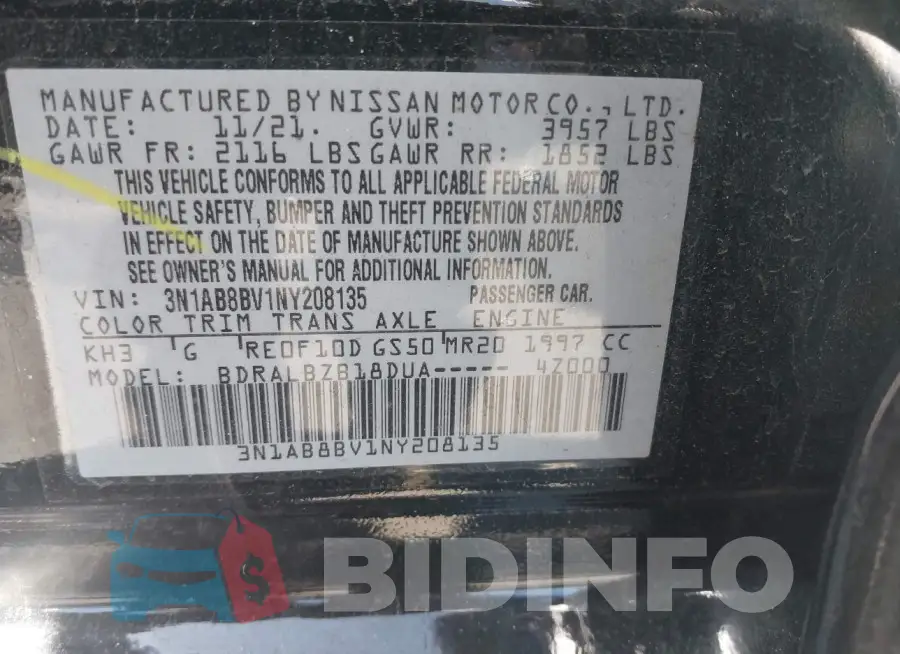 3N1AB8BV1NY208135 Photo# 9