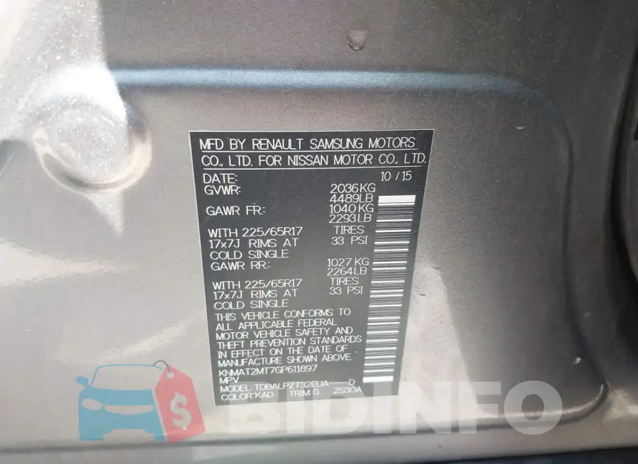 KNMAT2MT7GP611897 Photo# 9