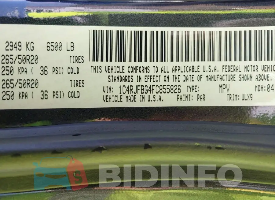 1C4RJFBG4FC855826 Photo# 9