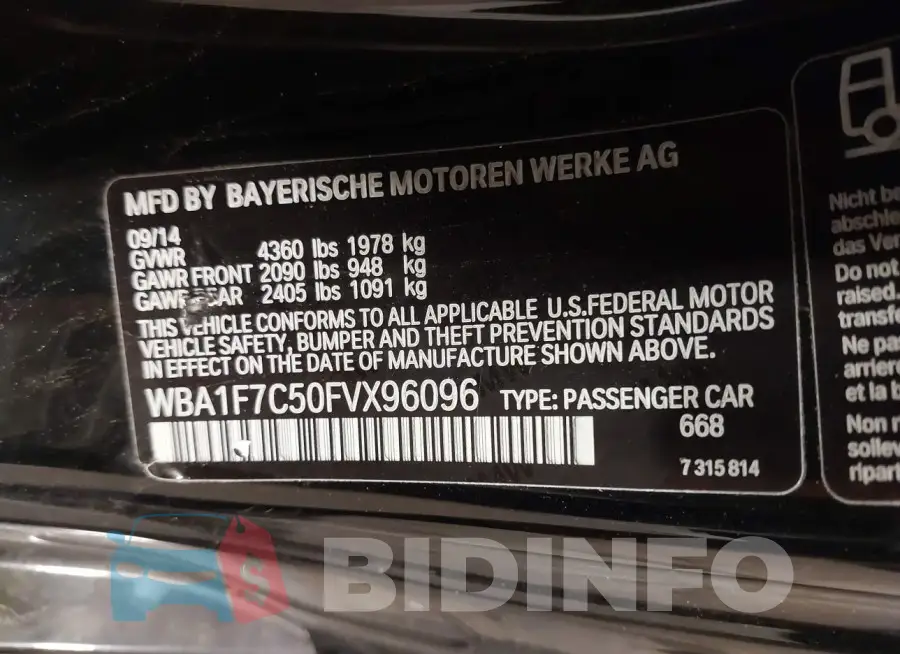WBA1F7C50FVX96096 Photo# 9