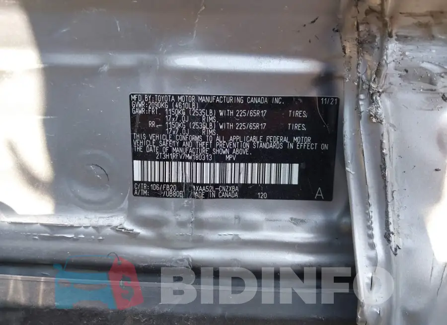 2T3H1RFV7MW180313 Photo# 9