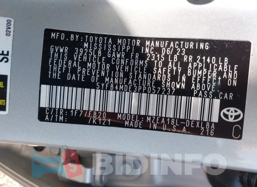 5YFB4MDE3PP057237 Photo# 9