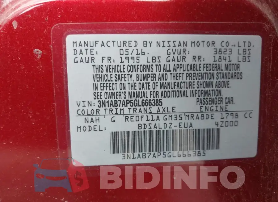 3N1AB7AP5GL666385 Photo# 9