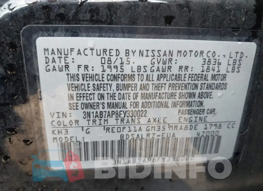 3N1AB7AP8FY330022 Photo# 9