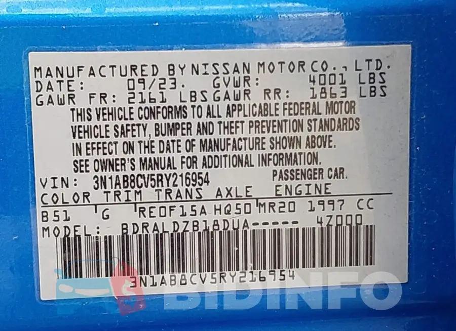 3N1AB8CV5RY216954 Photo# 9
