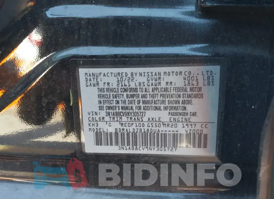 3N1AB8CV9NY305727 Photo# 9
