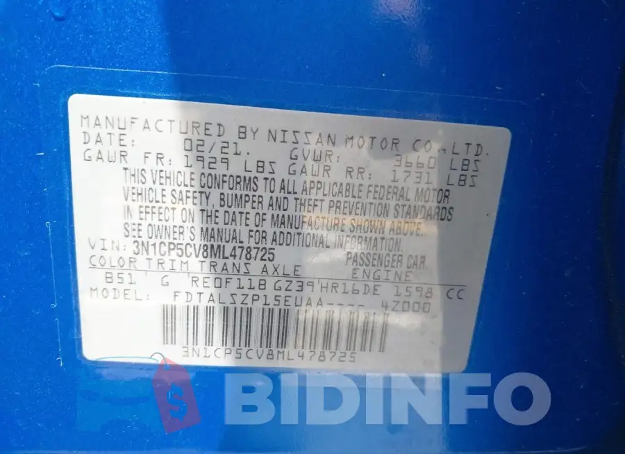 3N1CP5CV8ML478725 Photo# 9