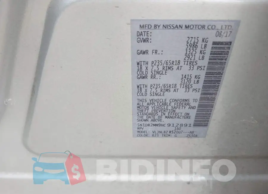 5N1DR2MM9HC912891 Photo# 9