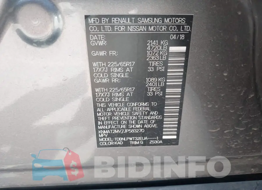 KNMAT2MV7JP583270 Photo# 9