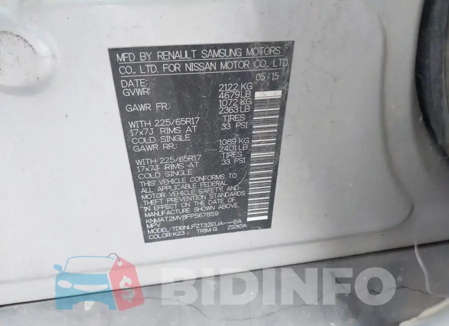 KNMAT2MV8FP567859 Photo# 9
