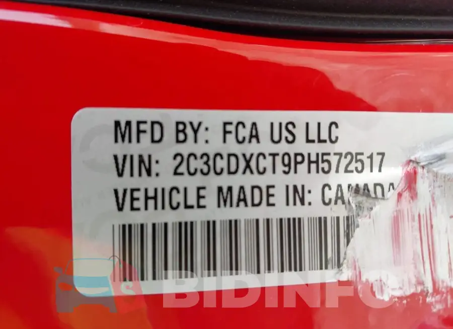 2C3CDXCT9PH572517 Photo# 9