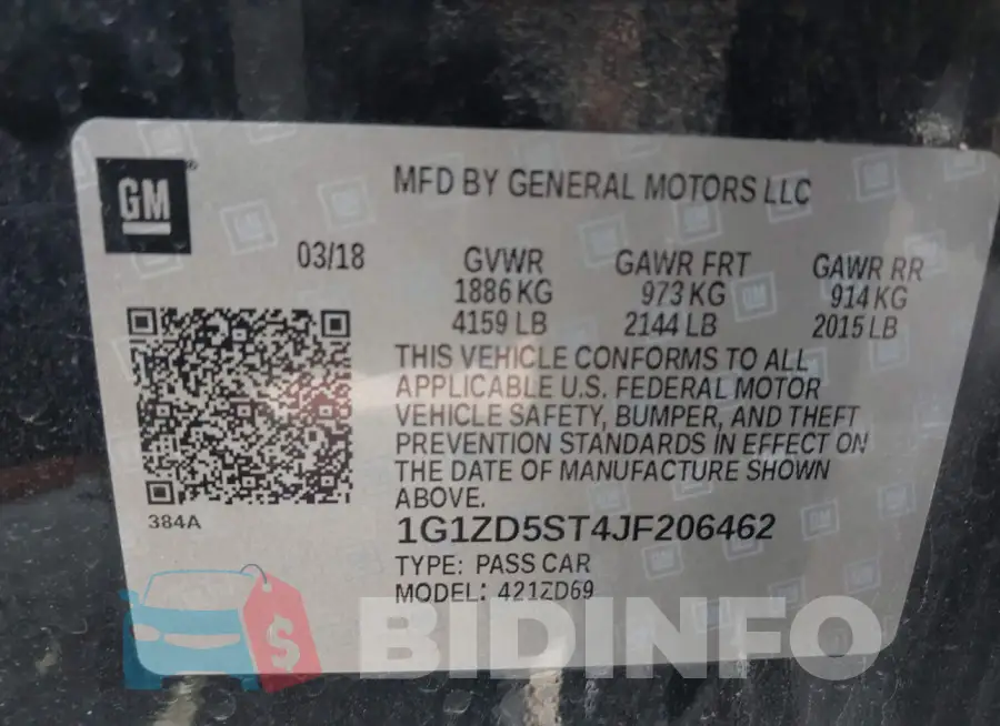 1G1ZD5ST4JF206462 Photo# 9