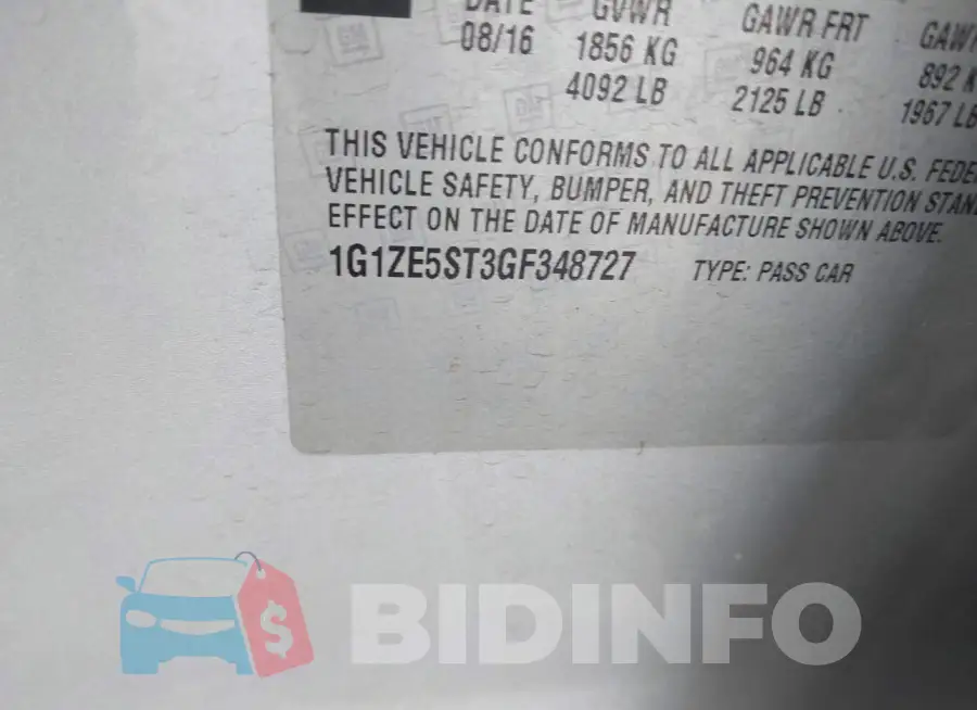 1G1ZE5ST3GF348727 Photo# 9