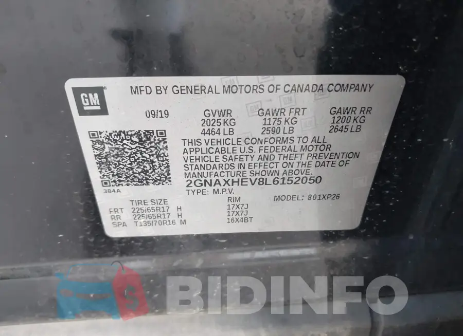 2GNAXHEV8L6152050 Photo# 9