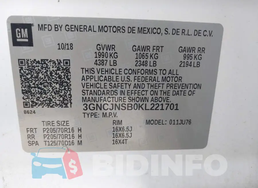 3GNCJNSB0KL221701 Photo# 9