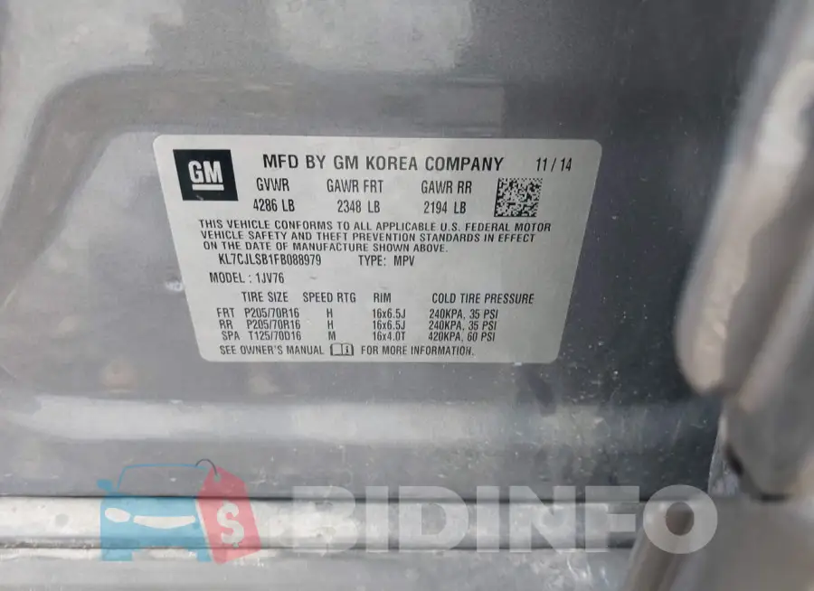 KL7CJLSB1FB088979 Photo# 9